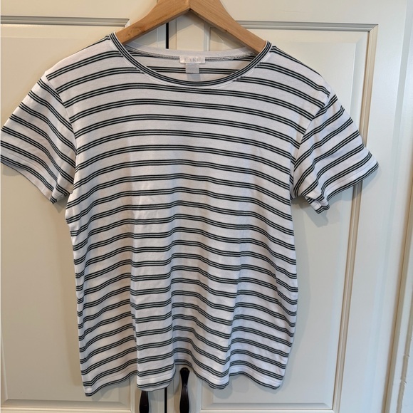 LAKE Tops - LAKE Green White Stripe Pima Cotton Tee Shirt
